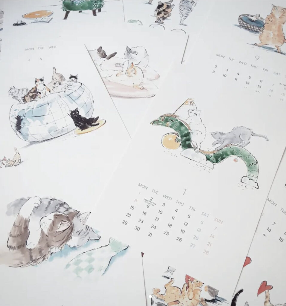 「Neko Standard」様にて2024年カレンダーとサイン入り絵本「ねこの5ふんご」販売